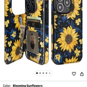 Sunflower Pattern Wallet Phone Case